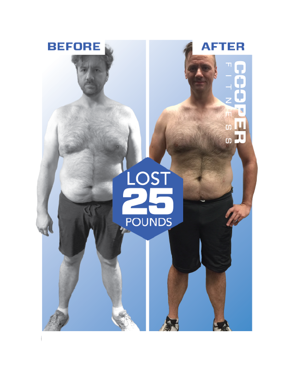 Man Lost 25 Pounds, Smiling, Before And After Photos.